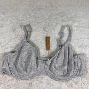 Skims Cotton Jersey Underwire Bra Heather Grey BR-UWR-0637 42DDD NEW NWT Comfort